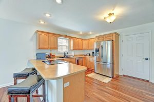 A kitchen inside a Bristol Village independent living home