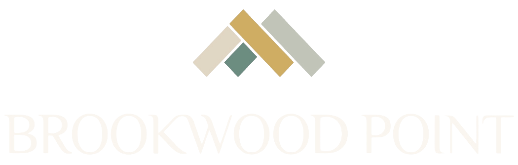 Brookwood Point primary logo in soft white