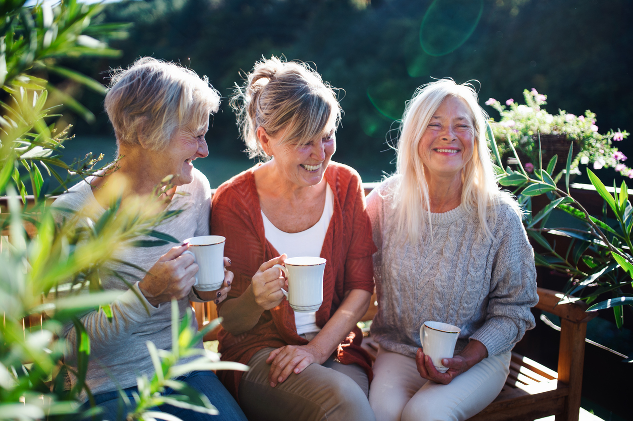 Group of 3 Senior Women having good time