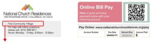 National Church Residences online bill pay