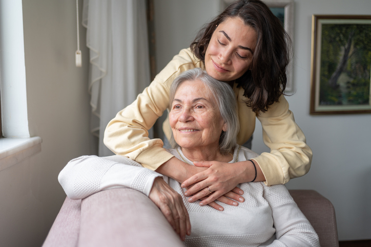 Senior with visiting daughter