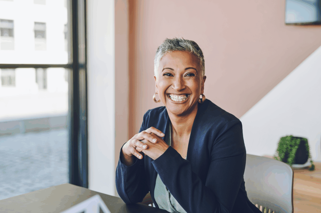 Smiling woman in professional setting