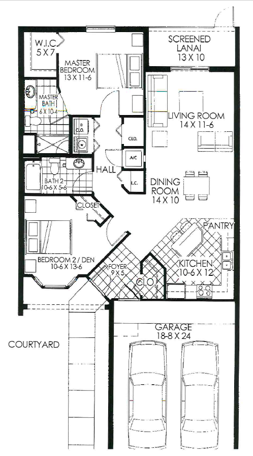 Heron Villa two bedroom floor plan