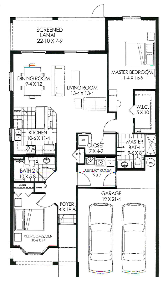 Pelican Villa two bedroom floor plan