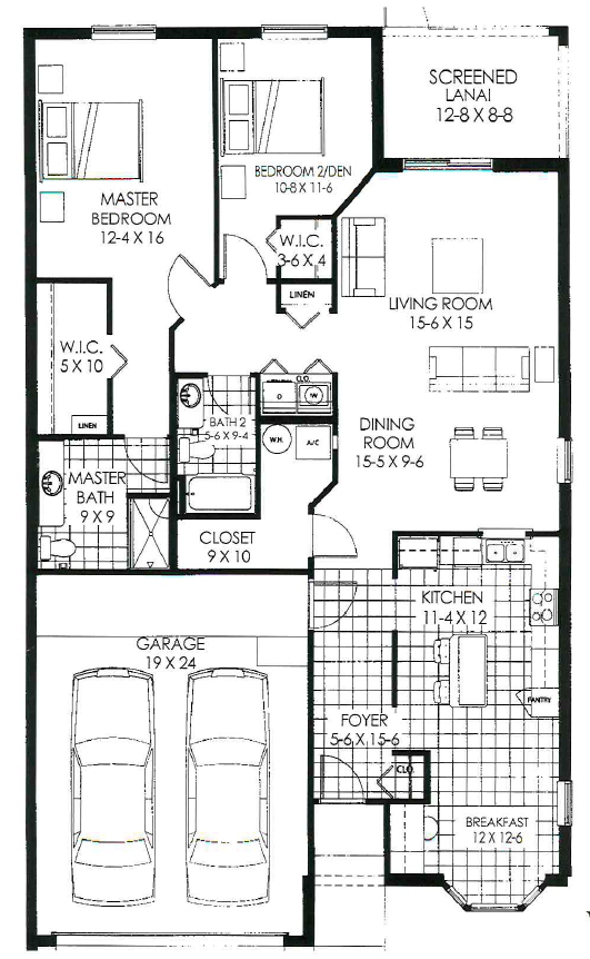 Royal Tern Villa two bedroom floor plan