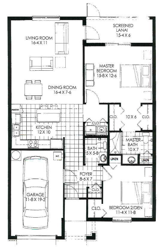 Sandpiper Villa two bedroom floor plan