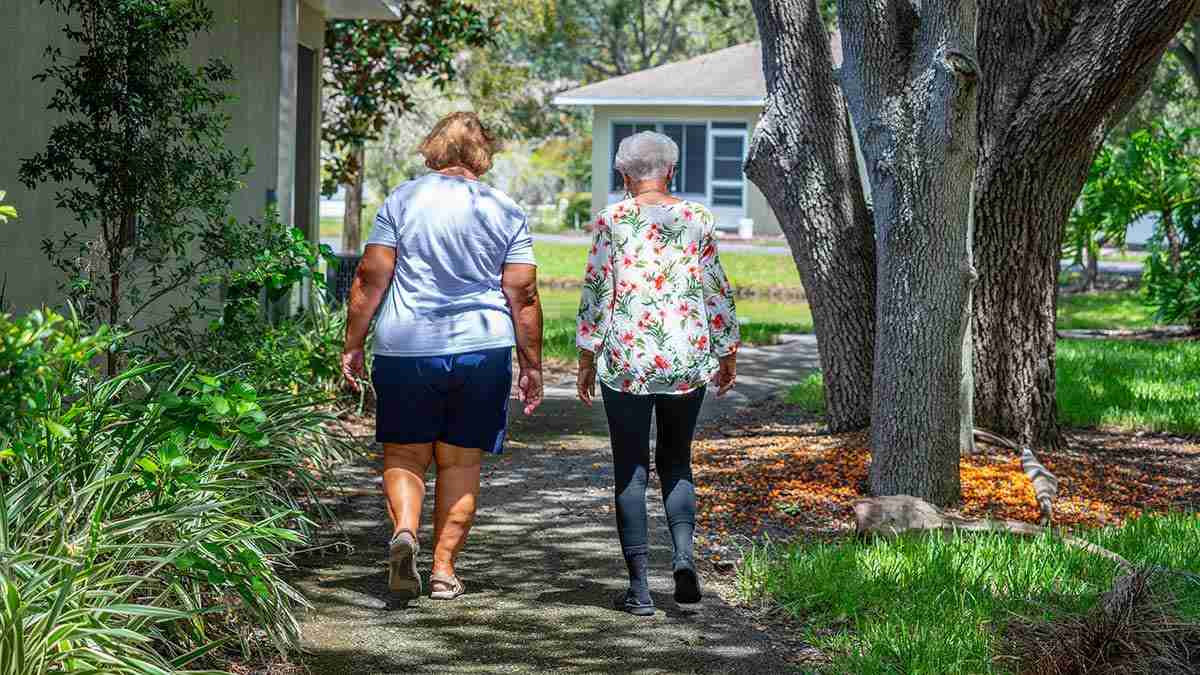 seniors on a walk